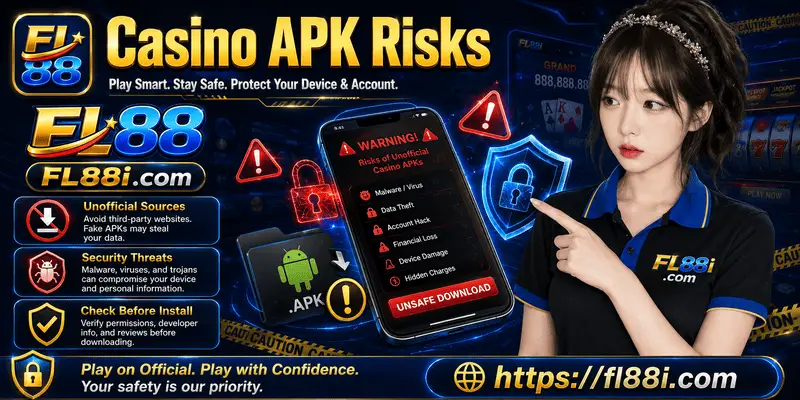 Casino APK risks showing unsafe downloads, permission checks, fake apps and security tips for Malaysian adult users