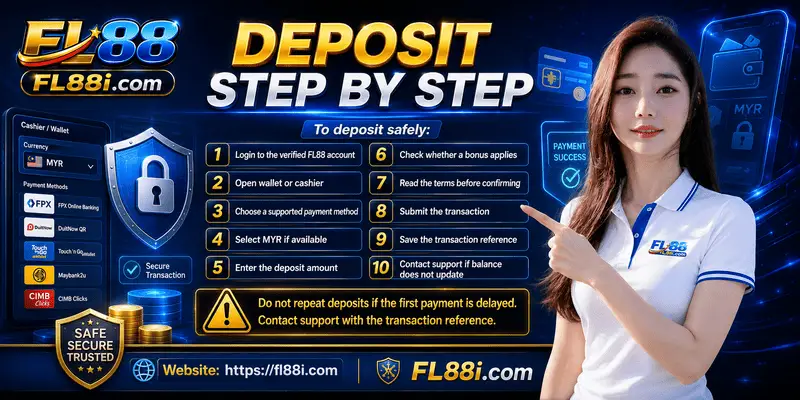 FL88 Malaysia deposit step by step guide with responsible gaming reminder