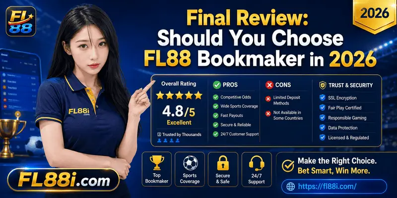 Final FL88 bookmaker review for 2026 comparing sports betting, casino features, safety checks and user experience