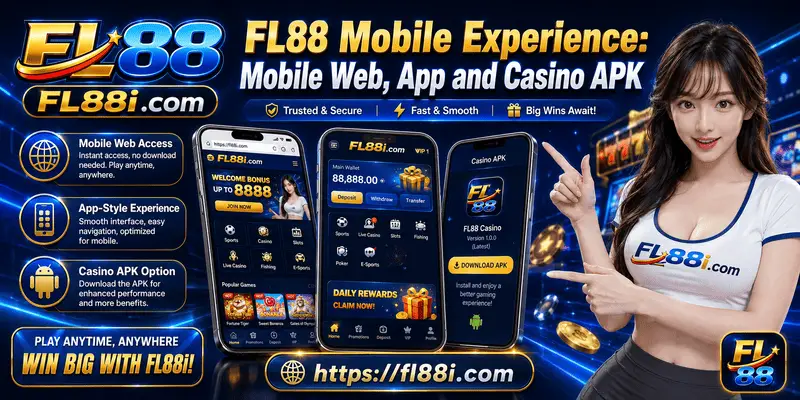 FL88 mobile experience showing mobile web, app access, casino APK checks and safer use for Malaysian adults