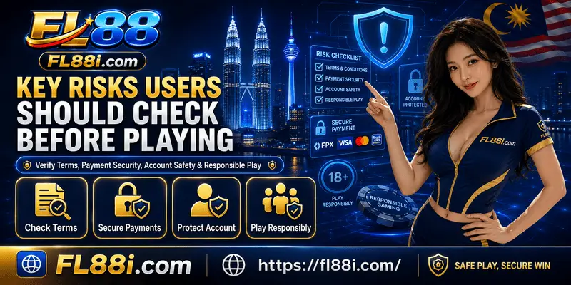 Online gaming risk checklist for FL88 users covering secure links, bonus terms, account verification and responsible play.