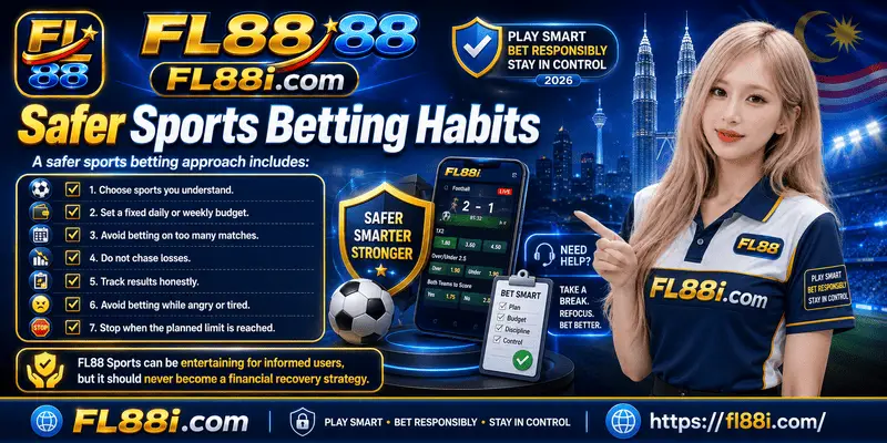 Sports bettor reviewing bankroll limits, responsible betting habits, and risk management tips for safer sports betting in Malaysia.